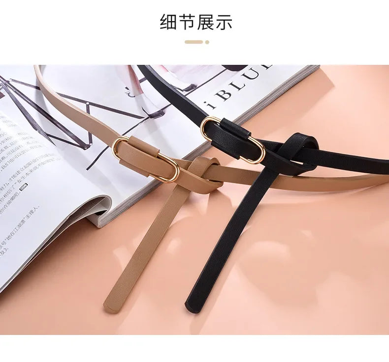 Metal Buckle Thin Stretchy Waist Belt Striped Elastic Waistband Elegant Women Girdle Female Belt Fashion Apparel Accessories New