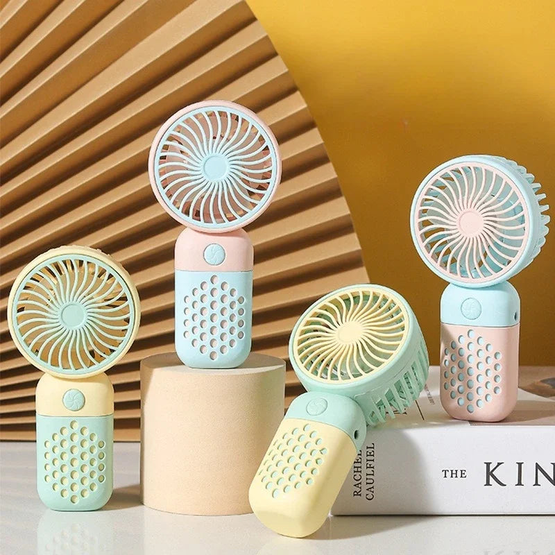 2025 New Handheld Charging Fan Cartoon Cute Small Student Charging Small Fan Portable Mini USB Fan Mini Pocket fans