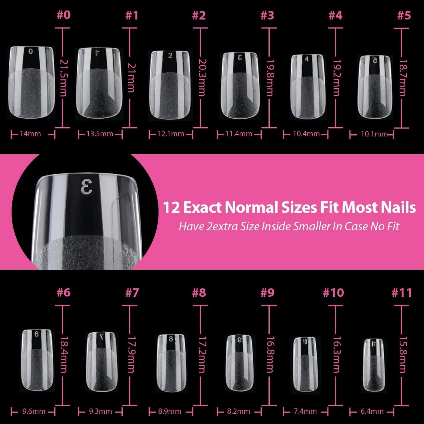240PCS Short Almond Nail Tips Soft Gel Pre-Shaped Acrylic Nail Tips Half Matte Full Cover Nail Tips Clear Gelly Press on Nail
