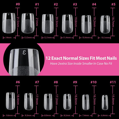 240PCS Short Almond Nail Tips Soft Gel Pre-Shaped Acrylic Nail Tips Half Matte Full Cover Nail Tips Clear Gelly Press on Nail