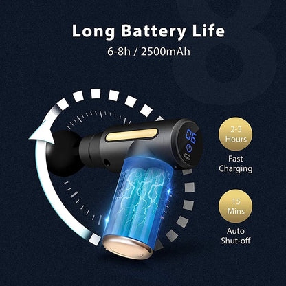 Massage Gun Portable Percussion Pistol Massager For Body Neck Deep Tissue Muscle Relaxation Gout Pain Relief Fitness