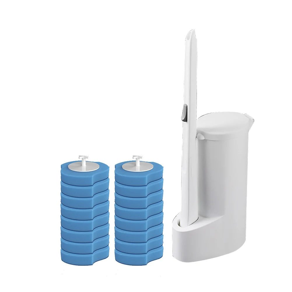 Wall-mounted Disposable Toilet Brush Cleaner Long Handle Bathroom Cleaning Brush With Replaceable Brush Head Toilet Accessories