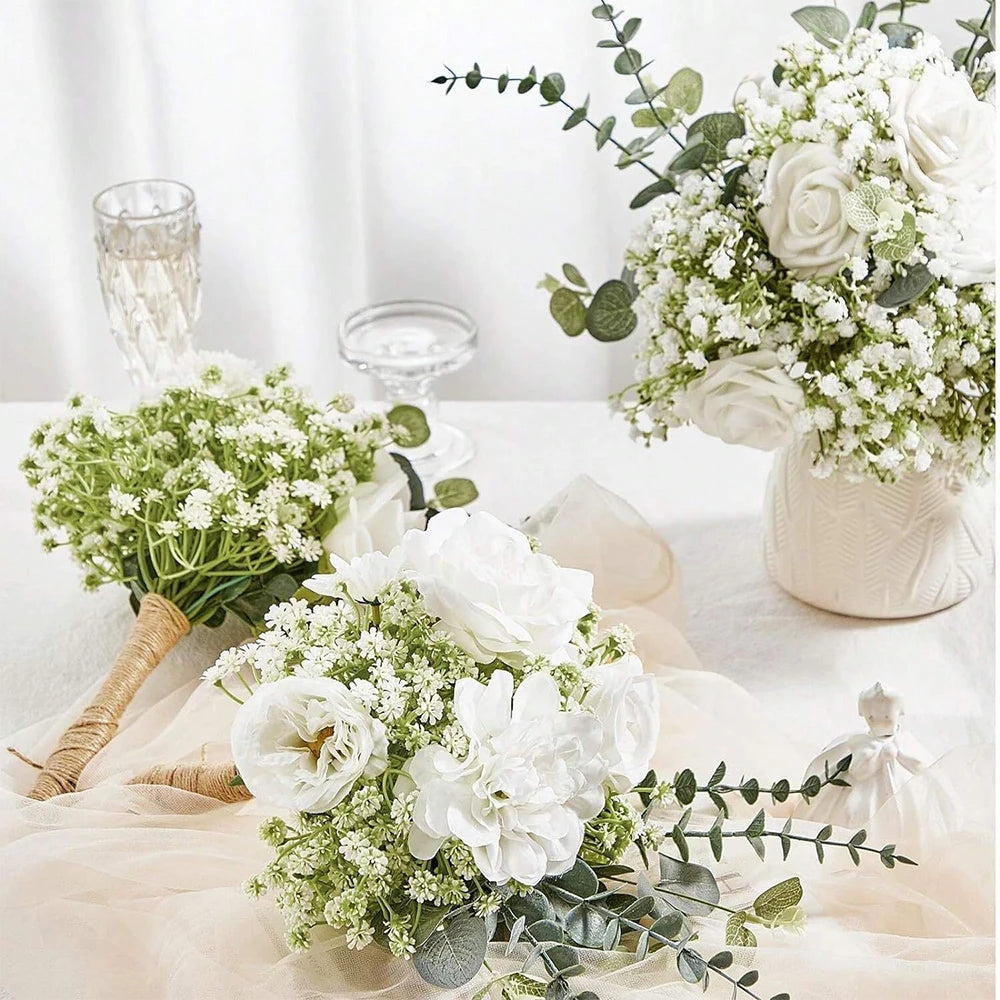 30PCS Artificial Flowers Babys Breath Bouquet Plastic Gypsophila Fake Flower for Wedding Centerpieces Party Home Room Decoration