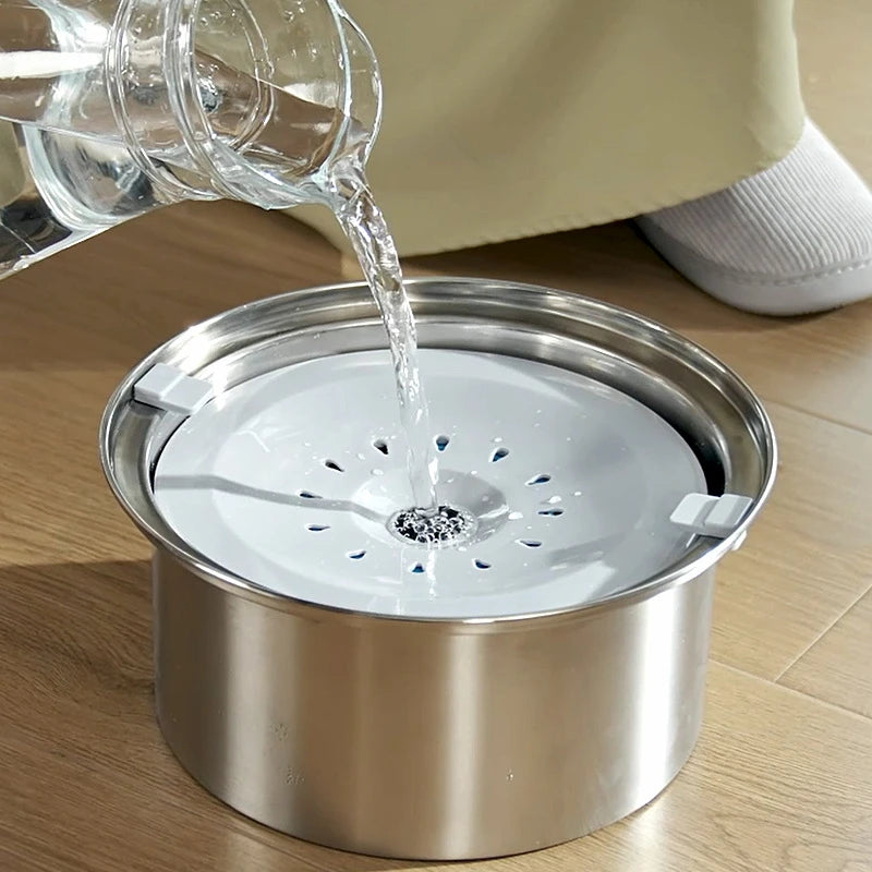 4L Dog Water Bowl No Spill Smartoo Large Capacity Stainless Steel Dog Slow Water Feeder - Spill Proof & Zero Splash & No Drip