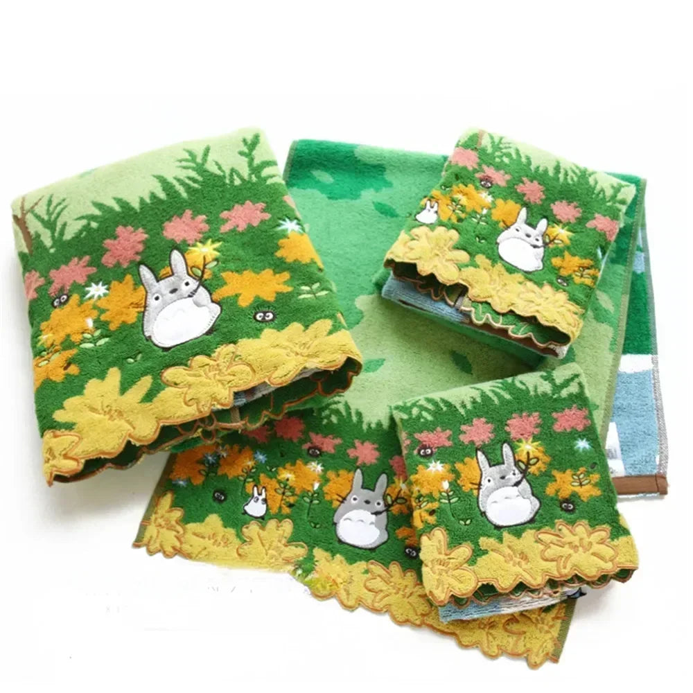 Cute 100% Cotton Embroidery Cartoon Towels Bathroom Hand Towel Batrh for Kids Adults Beach