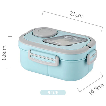 Portable Lunch Box Compartment Wheat Straw Bento Carrying Handle Box Reusable Tableware Containers Meal Snack Food Containers