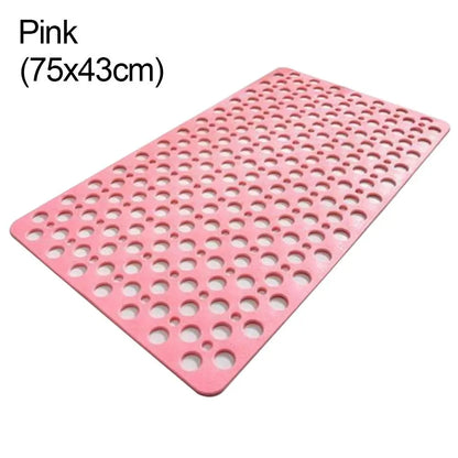 Slip Anti Mould Rubber Anti Slip Bath Mat with Drain Holes Machine Washable Antibacterial Resistant Shower Mat for Shower or Tub