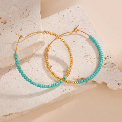 Bohemian Fashion Colored Beaded Earrings Exquisite Round earring For Women Handmade Summer Beach Jewelry Accessories Gifts