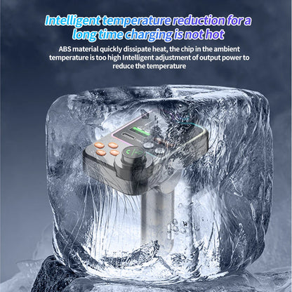 Bluetooth 5.0 Car FM Transmitter Dual USB Car Charger PD Type-C Fast Charging Wireless Handsfree Call Audio Receiver MP3 Player