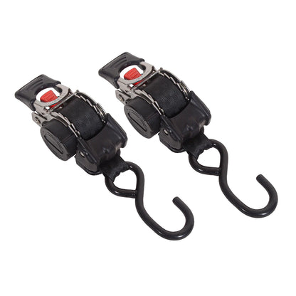 Single Hook / Double Hook Stainless Steel Auto Retractable Universal Easy To Carry Ratchet Tie Down Starp S-Hooks Trailer Towing