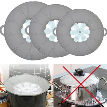 Silicone pattern anti-spill lid, silicone fresh-keeping lid, rotatable lid, kitchen gadgets