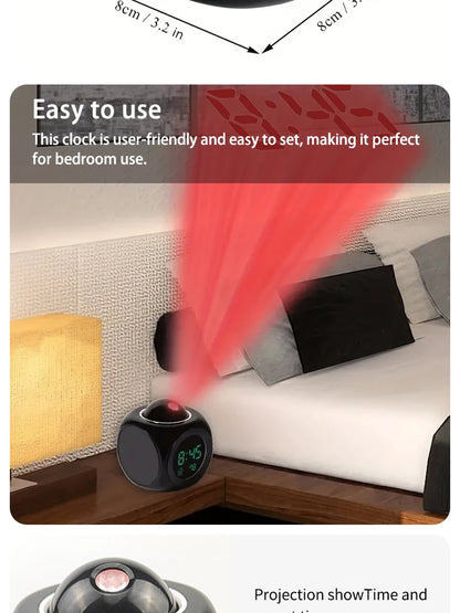 Multi-function Projection Chime Clock LED Light Projection Alarm Clock Voice Chime Clock Projection Clock