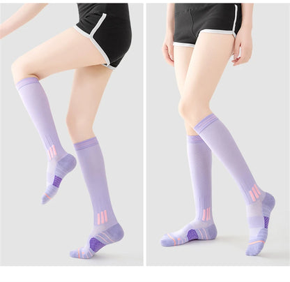 SPORT'S HOUSE Spring and summer long women's pressure socks Towel bottom non-slip high elastic compression sports socks
