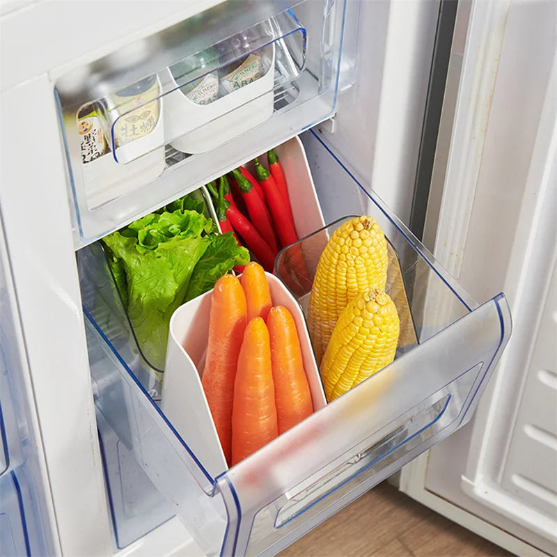 Refrigerator Storage Box Fridge Organizer Fresh Vegetable Fruit Boxes Drain Basket Storage Containers Pantry Kitchen Organizer