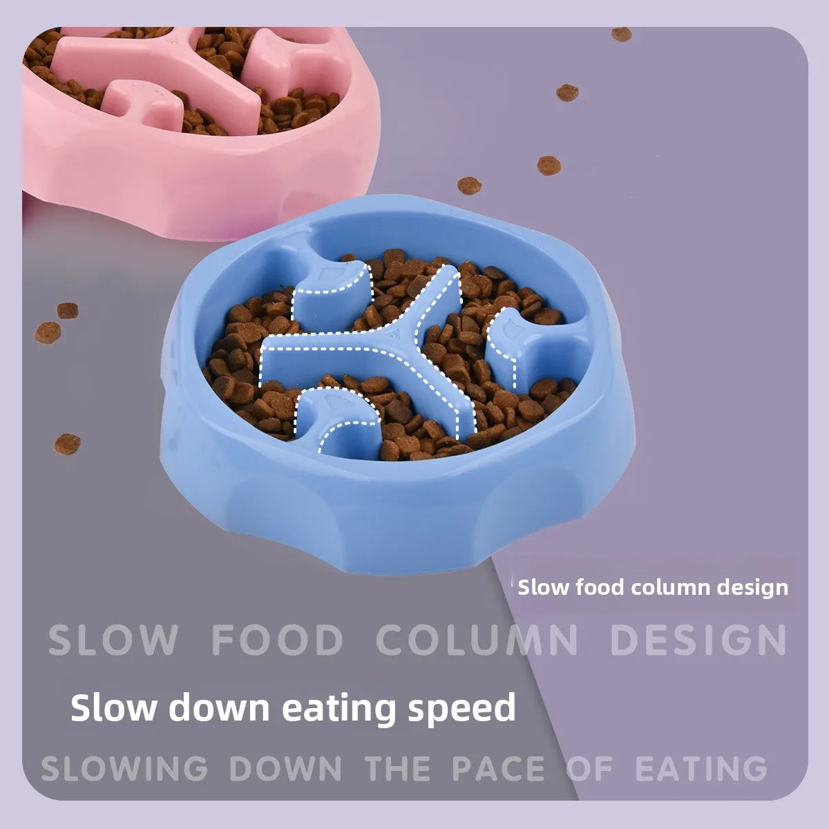 Pet Dog Anti Choking Slow Food Bowl, Anti Slip And Spilled Dog Food Slow Food Bowl, Rice Bowl, Dog Bowl, PP Bowl