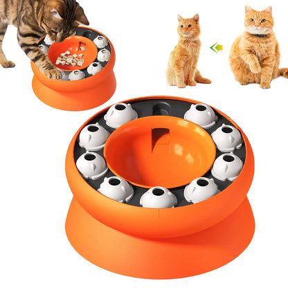 Cat Slow Feeder Raised Cat Dog Food Bowls with Stand Cat Puzzles Feeder Rotating Slow Feeder Non-Slip Food Bowls Slow Eating