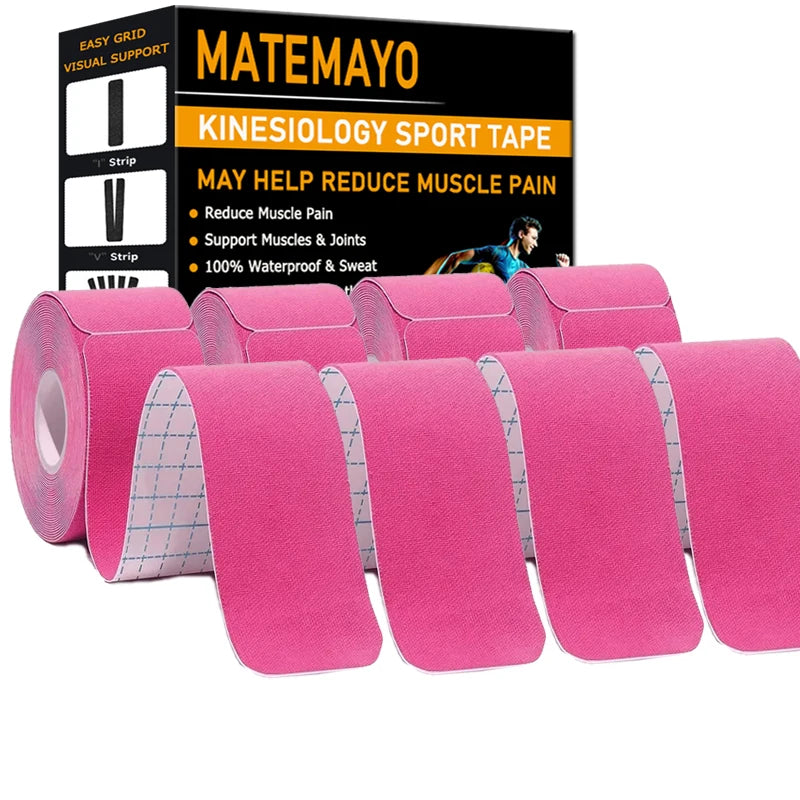 4 Rolls Kinesiology Tape Pro Athletic Sports Tape 80 Precut Strips Sports Waterproof Breathable Latex Free Elastic Sports Tape
