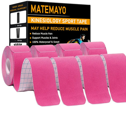 4 Rolls Kinesiology Tape Pro Athletic Sports Tape 80 Precut Strips Sports Waterproof Breathable Latex Free Elastic Sports Tape