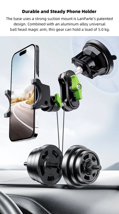 Car Phone Holder Windscreen Mount,Dashboard Phone Holder, Strong Suction Cup Phone Mount ,360°Mobile Phone Holder for Windshield