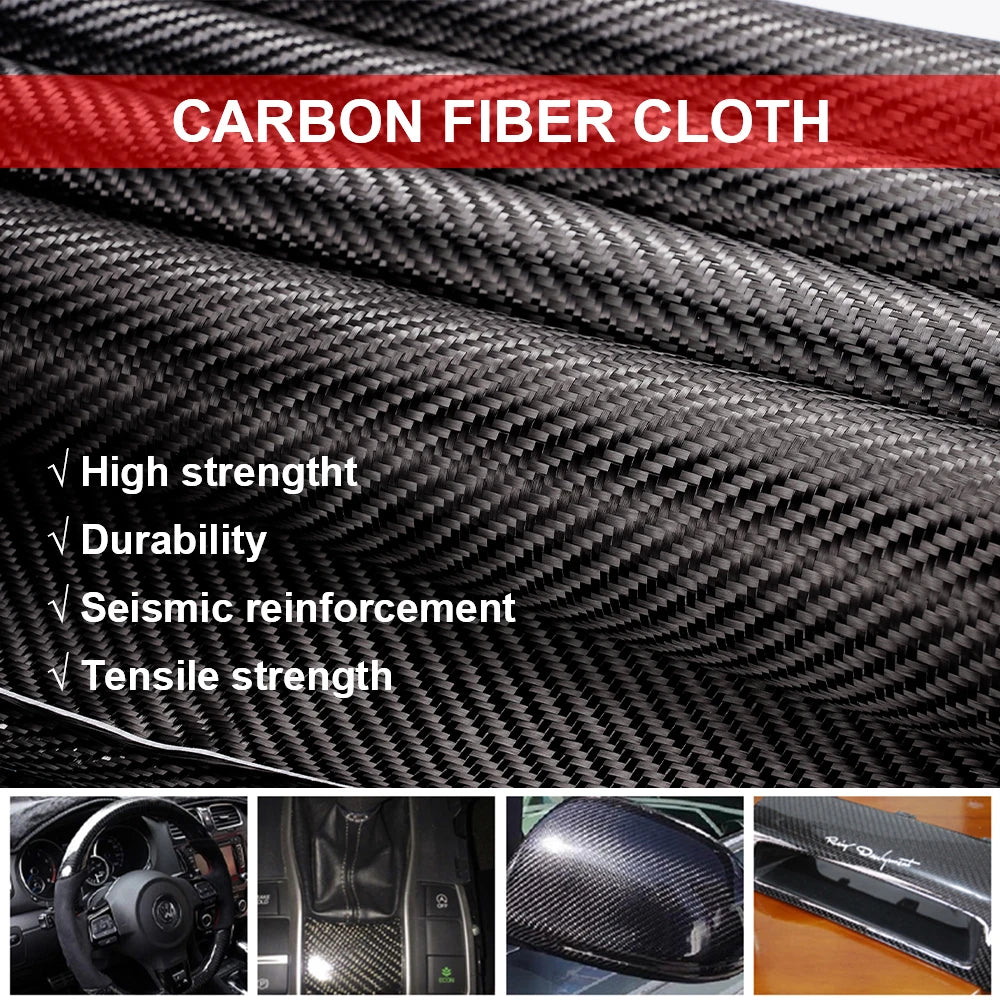 60-300cm 30/50cm Wide 0.2mmThickness Carbon Fiber Cloth Carbon Fabric Material For Commercial Car Part Sport Repair Material
