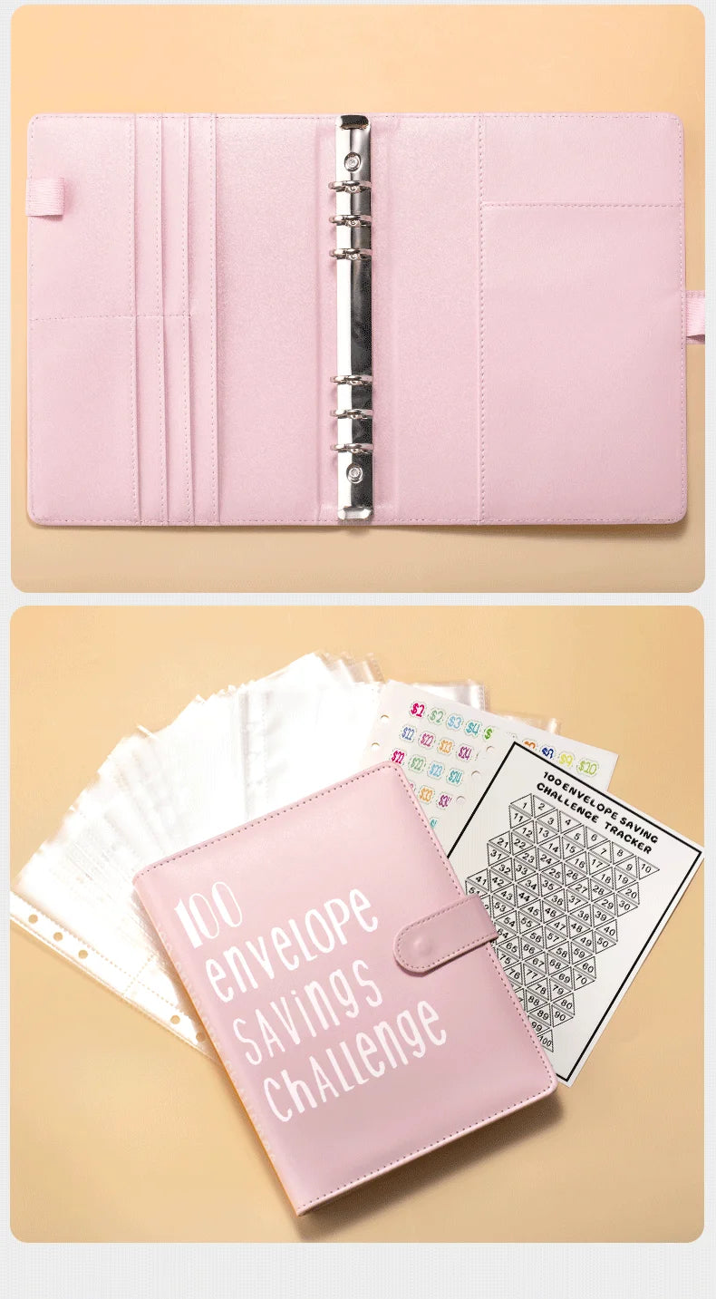 100 Envelope Cash Savings Challenge, Saving Challenge Envelop Book, Budget Envelope Financial Assistant, A5 Size Cash Binder