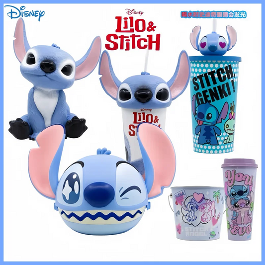In Stock Stitch Peripheral Water Cup-Shaped Cups Straw Cup-Shaped Buckets Popcorn Buckets Desktop Decoration Children Gift