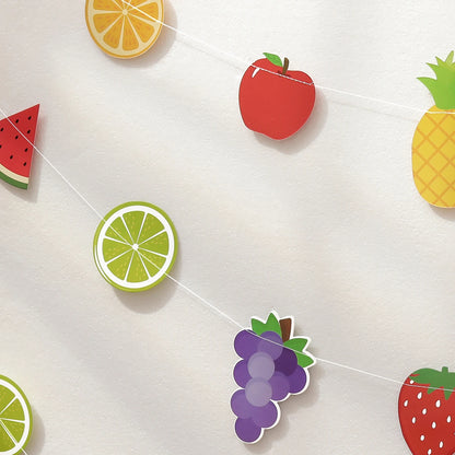 Fruit, strawberry and flower flag-raising party decoration arrangement 1 set 1 piece.