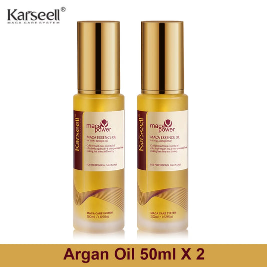 Karseell 1/2pcs Set Moroccan Argan Oil for Hair Healing Cold Pressed Weightless Argan Oil Hair Serum for Dry Damaged Hair
