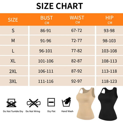 Shapewear for Women Seamless Camisole Compression Vest Tummy Control Body Shaper Waist Trainer Underwear Square Neck Tank Top