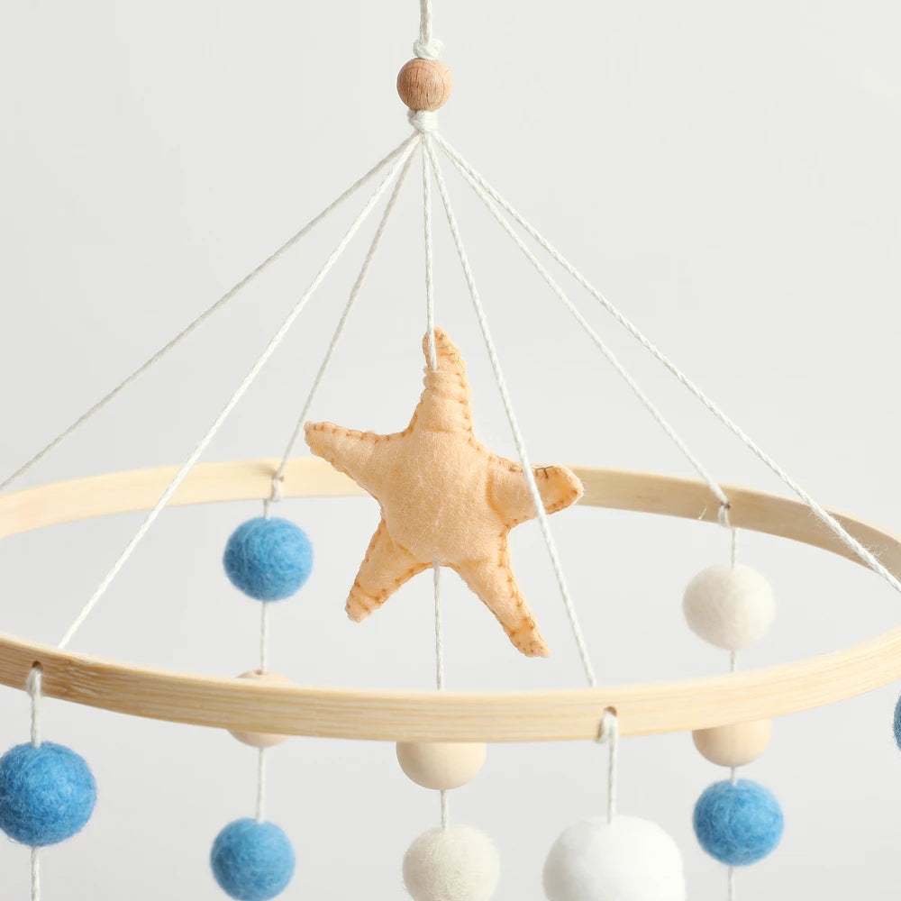 Baby Crib Mobiles Rattle Toy 0-12Months Soft Felt Whale Ball Bed Bell Newborn Music Box Bed Bell Crib Hanging Toys Infant Toys