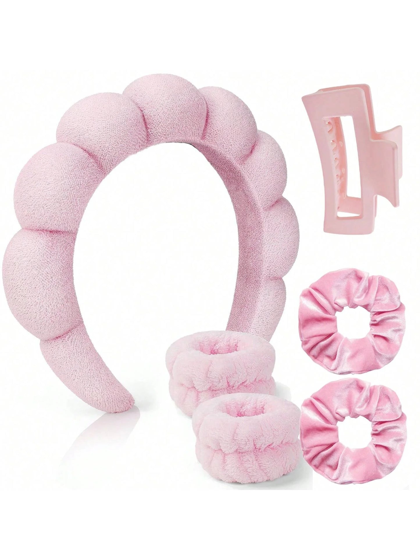 6 Pcs Hair Strapheadband and Wristband Set Skincare,  Spa Headband and Wristband Set, Women's Washing And Skincare Anti Damping