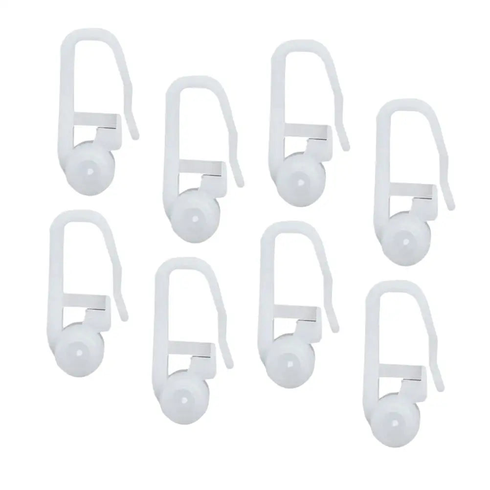 50 Pcs Window Curtain Hanging Ring Universal Roller Hooks Pulley Bed Special White Plastic Easy Install Smooth Sliding