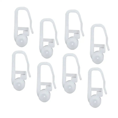 50 Pcs Window Curtain Hanging Ring Universal Roller Hooks Pulley Bed Special White Plastic Easy Install Smooth Sliding