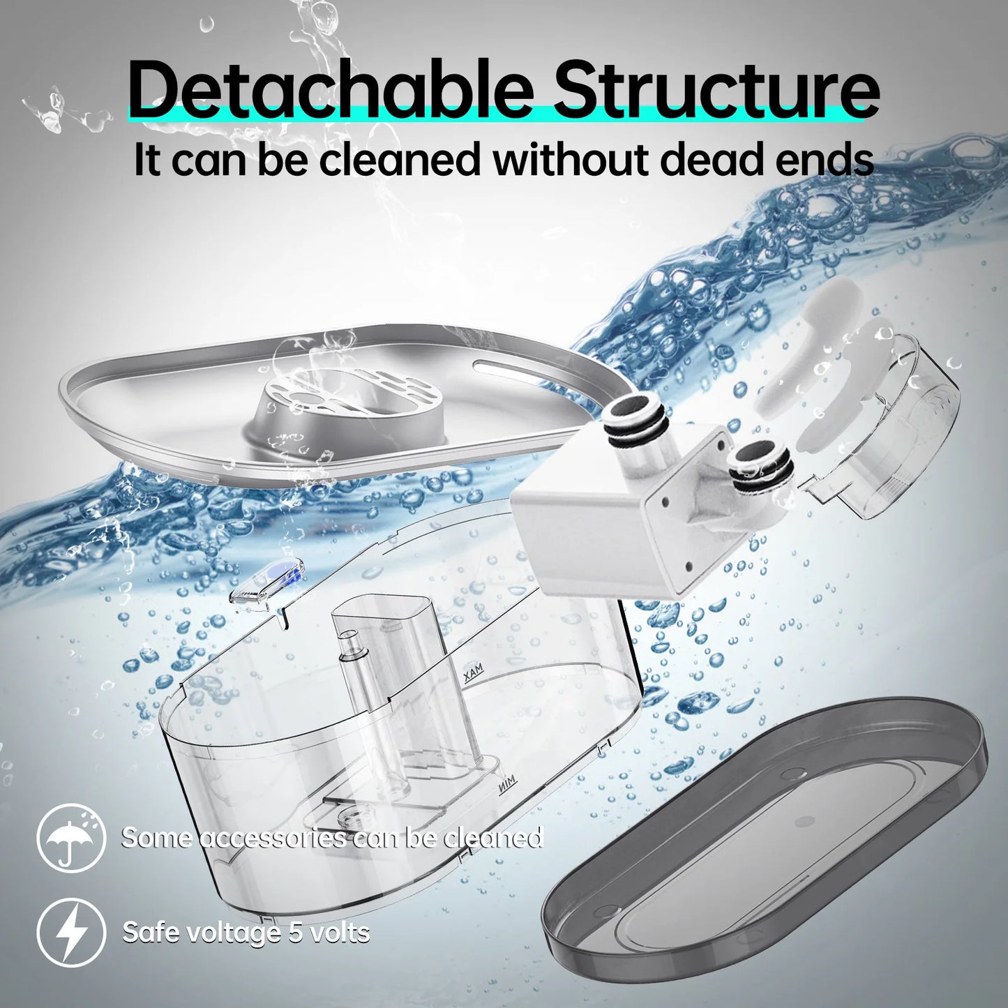 Stainless Steel Wireless Smart Cat Water Fountain 5000mah Pet Water Dispenser for Dog Cat Infrared Sensor Pet Drinkier Fountain