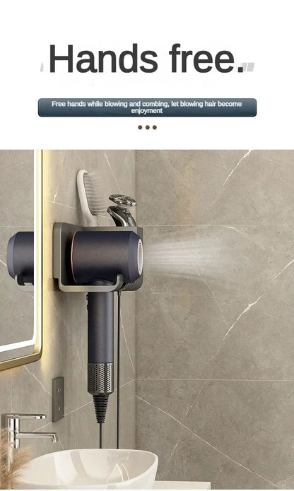 Wall-mounted hair dryer rack No punching hair dryer rack Toilet hair dryer bracket Bathroom hair dryer hanger