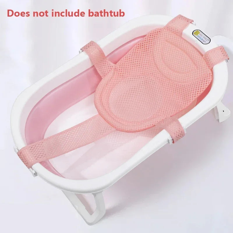 Baby Bath Net Mat Children Bathtub Shower Cradle Bed Seat Newborn Adjustable Bathtub Pillow Seat Cushion Cross-shaped Anti-slip
