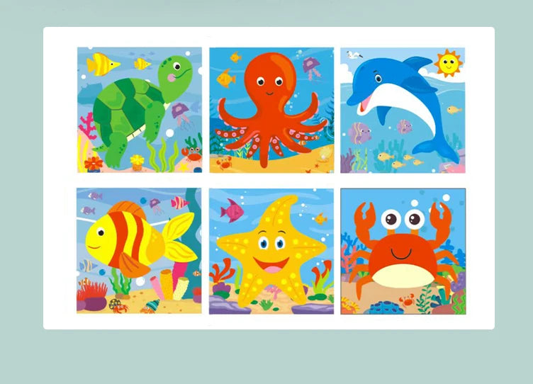 Six Sides Painted Wooden Puzzle Three-Dimensional Traffic Animal Puzzle Building Blocks Early Education Educational Toy