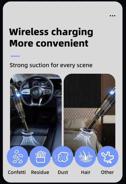 Car Multipurpose Vacuum Cleaner Handheld Powerful Suction Rechargeable Car and Home Dual Use Small Wireless Vacuum Cleaner
