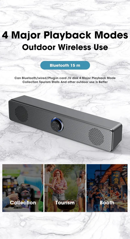 Home Theater Sound System Bluetooth Speaker 4D Surround Soundbar Computer Speaker For TV Soundbar Box Subwoofer Stereo Music Box