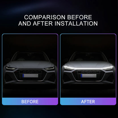 LED Car Hood Decorative Light Strip Start Scan Dynamic Ambient Light Car Daytime Running Light DRL With Turn Signal Lamp 12V