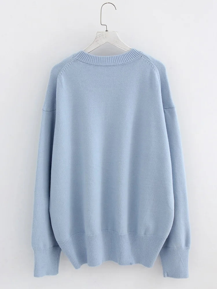 KarSaNy Women Loose Sweaters For Winter Thick Knit Pullovers Green Outwear Women's Sweater Black Oversized Sweaters For Women