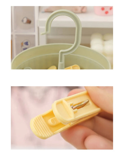 24PCS Laundry Clip Non-slip Windproof Metal Spring Clothes Peg Clothespin Windproof Laundry Clips Drying Racks with Basket