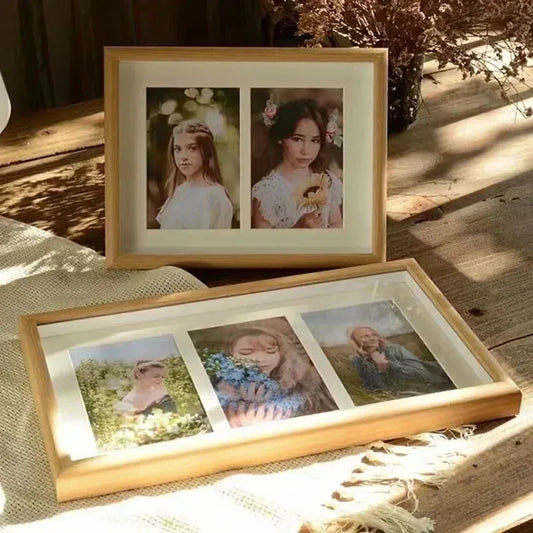 Double/Triple Photo Frame Integrated Desktop Album Set 180 ° Vertical Photo Frame HD Photo Gift Fram