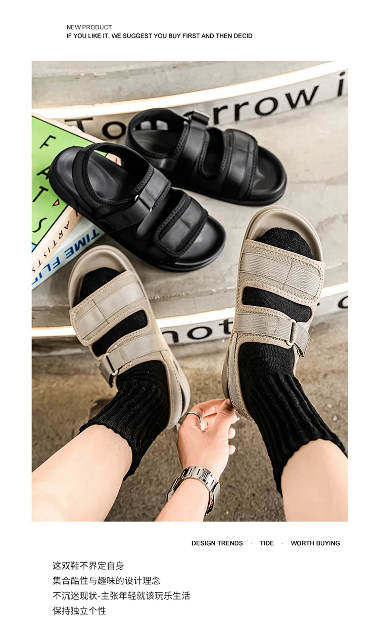 Sandals for men summer breathable cooldown men's outdoor sports leisure soft sole anti slip water wading outdoor beach shoes