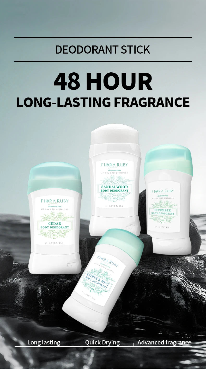 Men Sandalwood Deodorant Stick Anti Sweating Keep Drying Lasting Fragrance Remove Armpit Odor Underarm Refresh Sticks Refresh