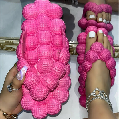 Flip-flops Bubble Shoes Summer New Fashion Open-toed Bubble Slippers 2025 Women Wear Slippers Indoor Flat Sandals Beach Shoes