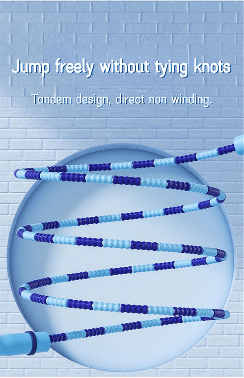 2.8m Soft Beads PVC Cord Silicone Skip Rope for Baby Kids Girls Exercise Fitness Jump Rope Adjustable Bamboo Beaded Jumping Rope