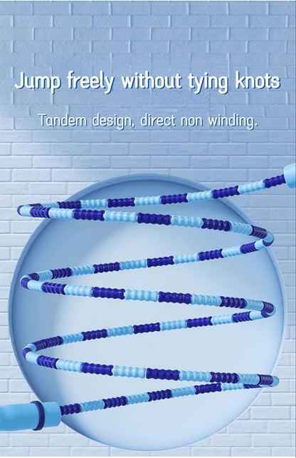 2.8m Soft Beads PVC Cord Silicone Skip Rope for Baby Kids Girls Exercise Fitness Jump Rope Adjustable Bamboo Beaded Jumping Rope