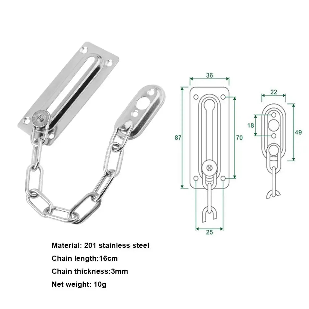 Door Chain with Lock Door Lock Bolt Chain Kids Safety Security Home Latch Buckle Guard Lock Anti-Theft Hotel Hardware Accessorie