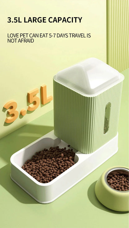 Automatic Pet Feeder 3.5L Large Capacity Pets Feeding Bowls Cat Water Dispenser Dog Food Feeder Drinking Fountain Feeding Bowl
